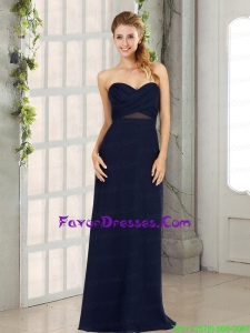 2015 Navy Blue Empire Sweetheart Prom Dress with Zipper Up