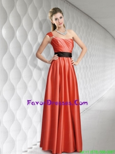 Ruching Belt One Shoulder Empire Prom Dress for 2015
