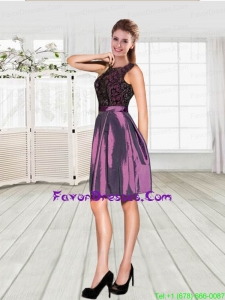 Pretty A Line Short Prom Dress with Lace Covered Top