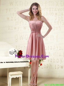Sassy Sweetheart Ruched Prom Dresses in Chiffon with Waistband