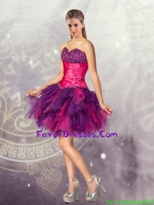 Sweetheart A Line Colorful Prom Dresses for 2015