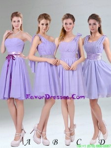 Classical Lavender Princess Mini Length Prom Dress with Ruching