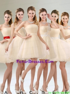 2015 Perfect A Line Organza Prom Dress with Mini Length