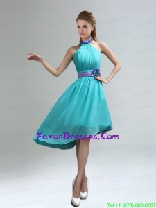 New Fashion High Neck Asymmetrical Multi-color Prom Dress