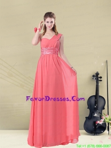 Decent Floor Length Belt One Shoulder Prom Dress Fitted