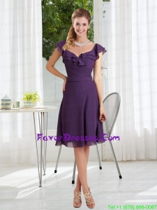 Empire 2015 Ruching Prom Dress with Backless in Purple