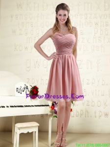 Fitted Sweetheart Empire Chiffon Prom Dresses with Ruching