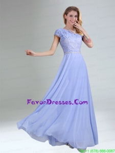 One Shoulder Belt Empire 2015 Appliques Prom Dress in Lavender