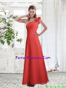 New Style Ruching One Shoulder Empire Prom Dress for 2015