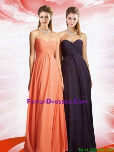 Empire Chiffon Ruching Floor Length Prom Dress with Sweetheart