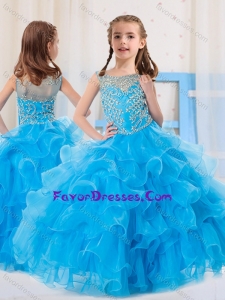 Ball Gowns Scoop Organza Side Zipper Beaded Bodice Little Girl Pageant Dress
