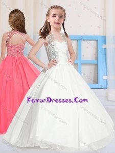 Fashionable Ball Gowns StrapsCheap Flower Girl Dress with Beading