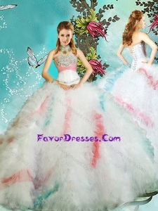 Lovely Puffy Skirt Sweet 16 Dress with Beaded Bust and Ruffles
