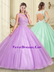 Exclusive Applique with Beading Scoop Quinceanera Dress in Lilac