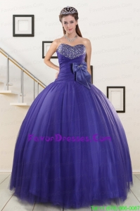 2015 Elegant Sweetheart Quinceanera Dresses with Bowknot and Beading