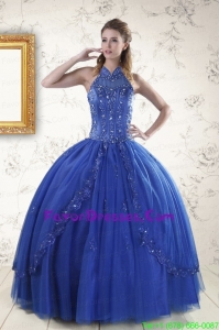 Luxurious Royal Blue 2015 Quinceanera Dresses with Appliques and Beading