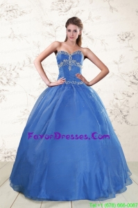 2015 Gorgeous Appliques Quinceanera Dresses in Royal Blue