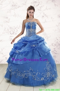 Gorgeous Appliques Exclusive Royal Blue Quinceanera Dresses for 2015