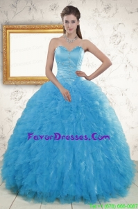 Gorgeous Beading and Ruffles Quinceanera Dresses in Baby Blue