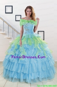 Gorgeous Beading and Ruffles Strapless Multi-color Quinceanera Dress