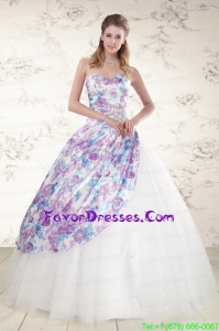 Gorgeous Puffy Multi Color Quinceanera Dresses with Beading and Ruching