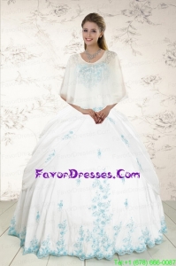 Gorgeous Strapless Appliques 2015 Quinceanera Dresses in White