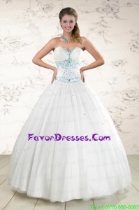 Gorgeous White Quinceanera Dresses with Appliques and Beading