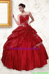 Gorgeous Wine Red Sweetheart Quinceanera Dresses with Embroidery