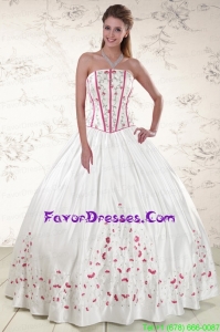 2015 Gorgeous Strapless Quinceanera Dresses with Appliques