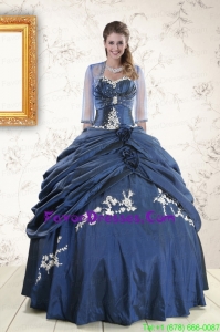 Gorgeous Sweetheart Navy Blue Quinceanera Dresses with Wraps
