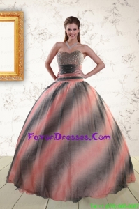 2015 Impression Multi Color Quinceanera Dress with Beading