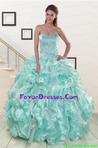 Impression Beading Quinceanera Dresses in Apple Green for 2015