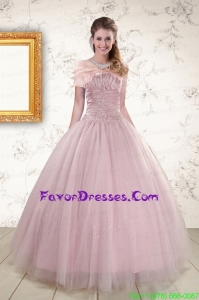 Impression Light Pink Strapless Elegant Sweet 16 Dresses with Appliques