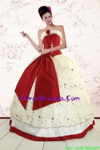 Impression Multi Color 2015 Quinceanera Gowns with Appliques and Bowknots