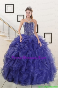 Impression Sweetheart Purple Quinceanera Dresses with Beading and Ruffles