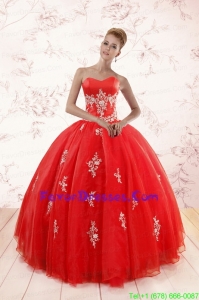 Sweetheart Red Impression Quinceanera Dresses with Appliques