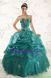 Pretty Ball Gown Quinceanera Dresses with Appliques and Pick Ups