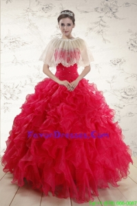 Red Sweetheart Beading Unique Quinceanera Dresses with Ruffles