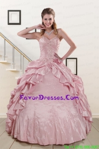 Sweet Spaghetti Straps Unique Quinceanera Dresses in Pink