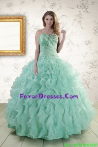 Unique Sweetheart Beading Quinceanera Dresses in Apple Green