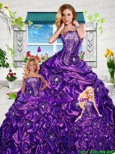 2014 Gorgeous Ball Gown Purple Princesita Dresses with Appliques and Pick Ups