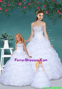 Fashionable and Affordable White Princesita Dress with Beading and Ruffles