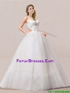 Luxurious Ball Gown Beaded and Applique Wedding Dresses with Strapless