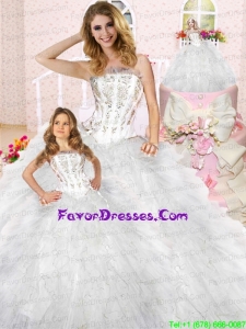 New Arrival White Princesita Dress with Appliques and Ruffles For 2014
