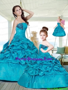 2014 Gorgeous Ball Gown Blue Princesita Dresses with Beading and Pick Ups