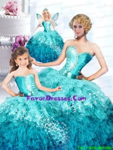 2014 Pretty Good Blue Dresses Princesita Dress with Beading and Ruffles