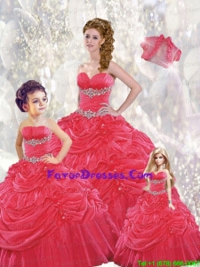 2014 Wonderful Ball Gown Red Princesita Dresses with Beading and Pick Ups