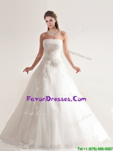 Artistic A-line Wedding Dresses with Hand Crafted and Appliques