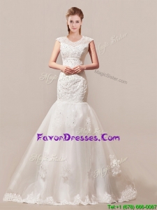 Decent Column Button Up Wedding Dress with Beading and Lace for 2016