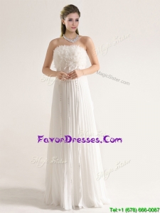 Elegant Empire Strapless Wedding Dresses with Ruffles